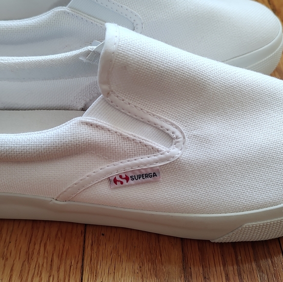Superga 2306 Cotu Sneakers Slip On White Canvas Fabric Logo Platform 10 - Picture 10 of 16